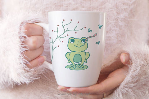 Cute little frog SVG illustration set. SVG Arts By Naty 