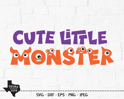 Cute Little Monster | Halloween SVG SVG Texas Southern Cuts 