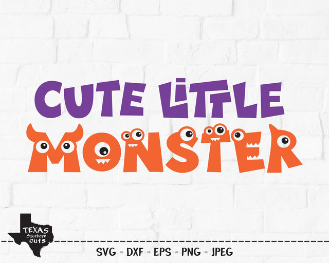 Cute Little Monster | Halloween SVG SVG Texas Southern Cuts 