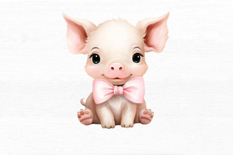 Cute Little Pig Watercolor Clipart Sublimation Regulrcrative 