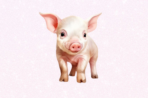 Cute Little Pig Watercolor Clipart Sublimation Regulrcrative 