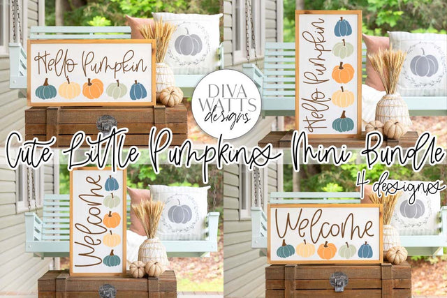 Cute Little Pumpkins Mini SVG Bundle SVG Diva Watts Designs 