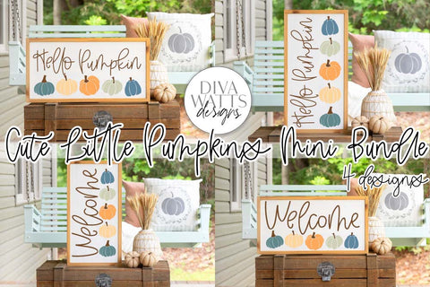 Cute Little Pumpkins Mini SVG Bundle SVG Diva Watts Designs 