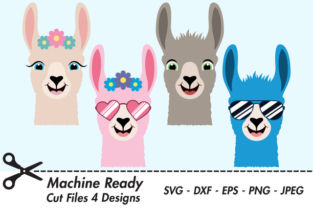 Cute Llama Face Bundle | Farm SVG SVG Captain Creative 
