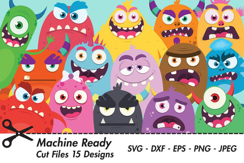 Cute Monster Party Designs Bundle | Monster SVG SVG Captain Creative 