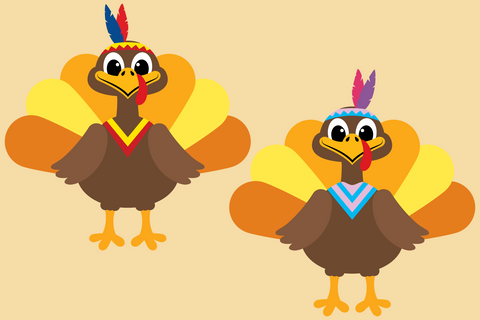 Cute Native American Turkeys | Thanksgiving SVG SVG Captain Creative 