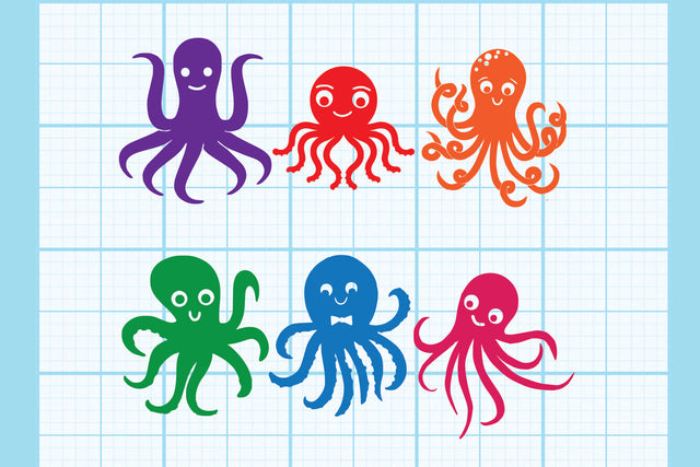 Cute Octopus set vector SVG Johan Ru designs 