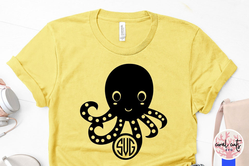 Octopus Monogram Cute Octopus Monogram Frame - So Fontsy