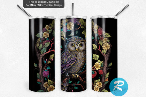 Cute Owl dark 20 oz / 30 oz Tumbler PNG Sublimation Regulrcrative 