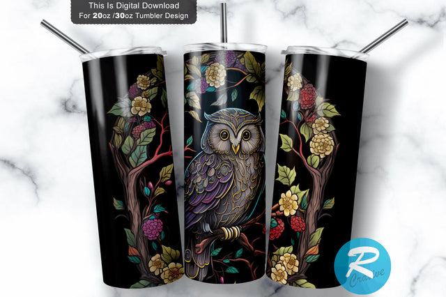 Cute Owl dark 20 oz / 30 oz Tumbler PNG Sublimation Regulrcrative 