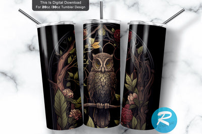 Cute Owl dark bag 20 oz / 30 oz Tumbler PNG Sublimation Regulrcrative 