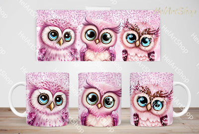 Cute Owl Mug Png, 11Oz Mug Sublimation Sublimation _HelArtShop_ 