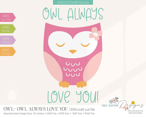 Cute Owl SVG SVG Aja Nicole Designs 