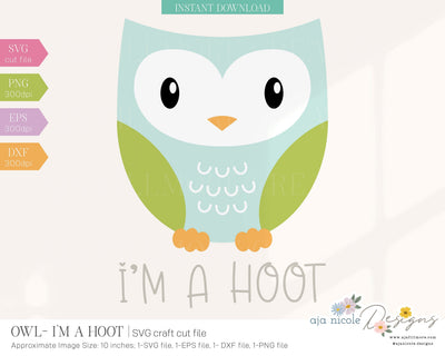 Cute Owl SVG SVG Aja Nicole Designs 
