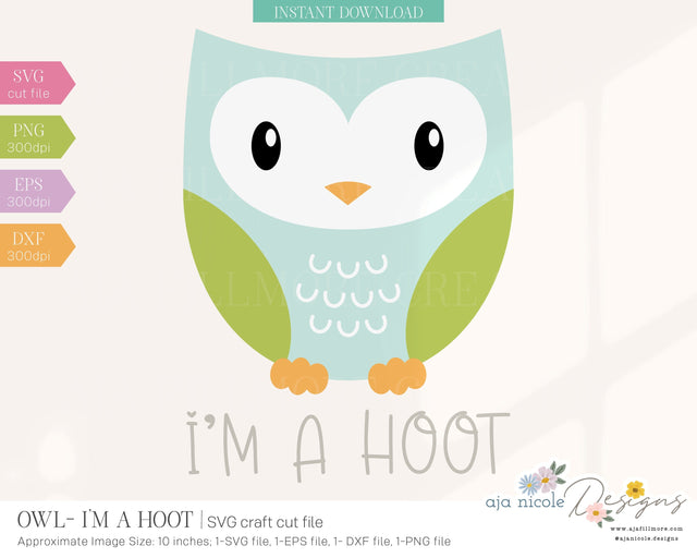 Cute Owl SVG SVG Aja Nicole Designs 