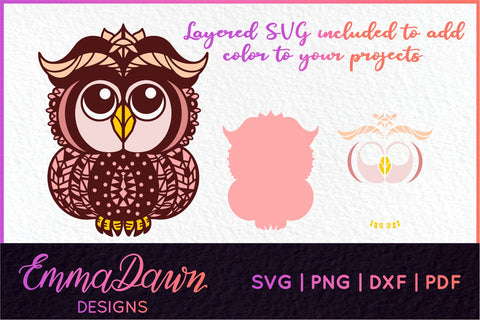 Cute Owl SVG SVG Emma Dawn Designs 