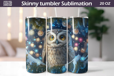 Cute Owl Tumbler Wrap | Owl Tumbler Sublimation Sublimation WatercolorColorDream 