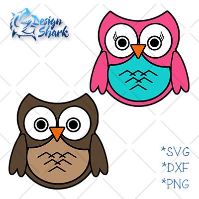 Cute Owls SVG Design Shark 
