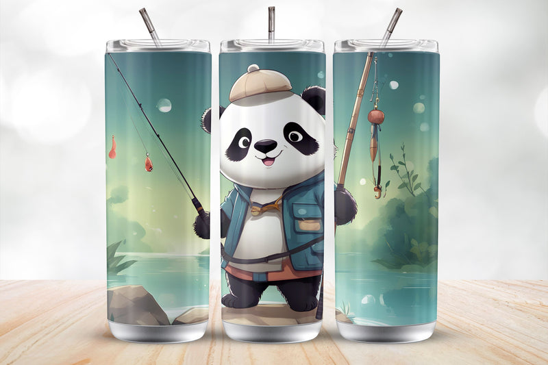 Cute Panda 20 Oz Tumbler Wrap Sublimation Design - So Fontsy