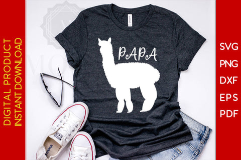Cute Papa Llama Animal Dad SVG PNG PDF Cut File SVG Creativedesigntee 