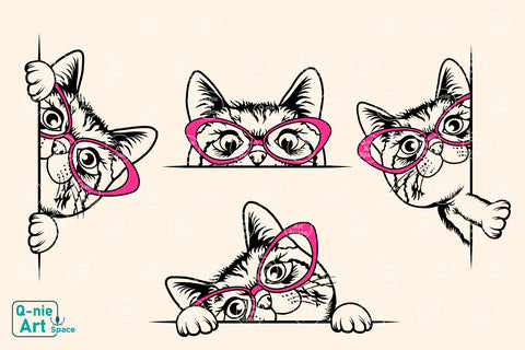 Cute Peeking Cat Svg, Cat Clipart, Animal Head Svg, Curious Pet Vector, Peeking Face Animal Clipart SVG Q-nie Art Space 
