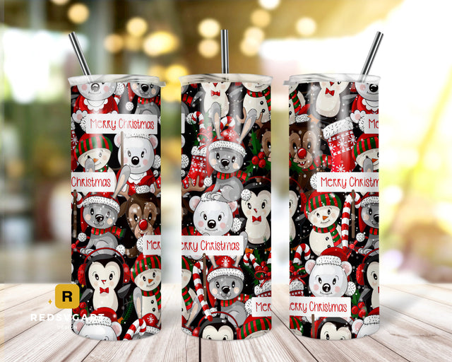 Cute Penguin Christmas 20oz Tumbler Wrap,Merry Christmas Tumbler Template,Snowman Christmas Hat Tumbler PNG Download,Cute Animal Tumbler PNG Sublimation TrendingDesign 