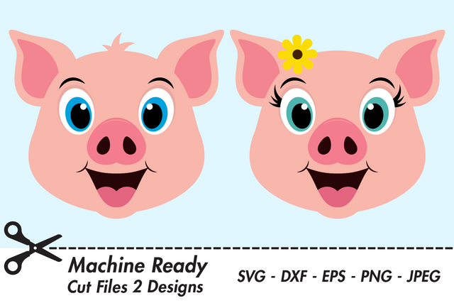 Cute Pig Faces | Farm SVG SVG Captain Creative 