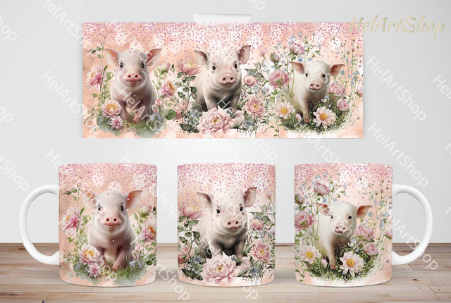 Cute Pig Mug Png, 11Oz Mug Sublimation Sublimation _HelArtShop_ 