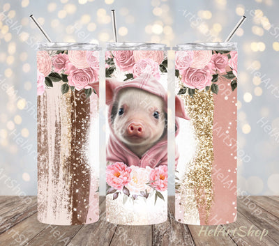 Cute Pig Tumbler PNG Sublimation, SKINNY TUMBLER Png Sublimation _HelArtShop_ 