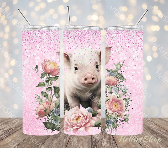 Cute Piglet Tumbler PNG Sublimation, SKINNY TUMBLER Png Sublimation _HelArtShop_ 