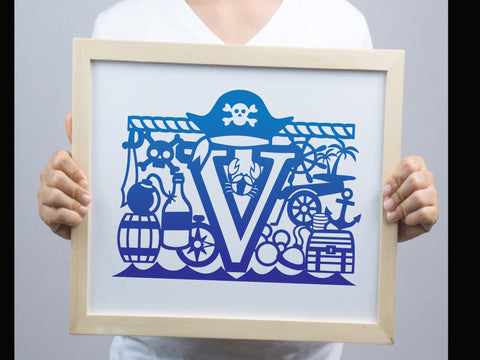 Cute Pirate Alphabets Paper cut SVG Johan Ru designs 