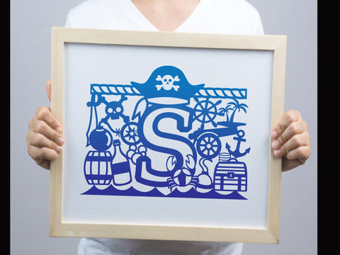 Cute Pirate Alphabets Paper cut SVG Johan Ru designs 