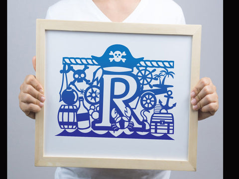 Cute Pirate Alphabets Paper cut SVG Johan Ru designs 