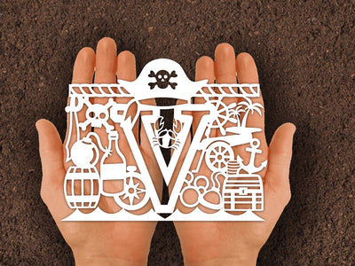 Cute Pirate Alphabets Paper cut SVG Johan Ru designs 