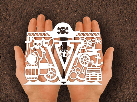 Cute Pirate Alphabets Paper cut SVG Johan Ru designs 