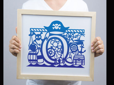 Cute Pirate Alphabets Paper cut SVG Johan Ru designs 