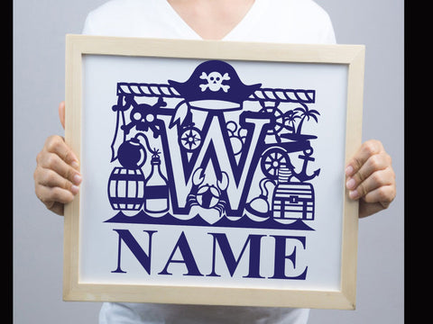Cute Pirate Alphabets Paper cut SVG Johan Ru designs 