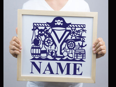 Cute Pirate Alphabets Paper cut SVG Johan Ru designs 