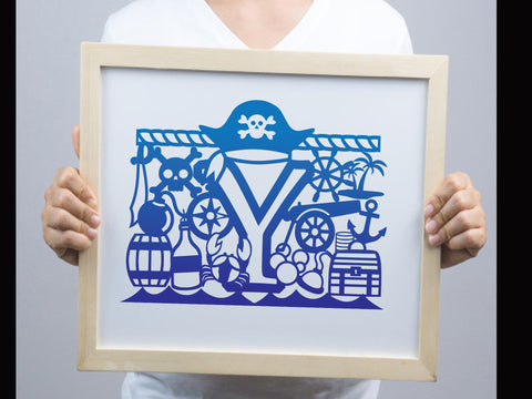 Cute Pirate Alphabets Paper cut SVG Johan Ru designs 