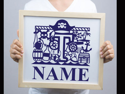 Cute Pirate Alphabets Paper cut SVG Johan Ru designs 
