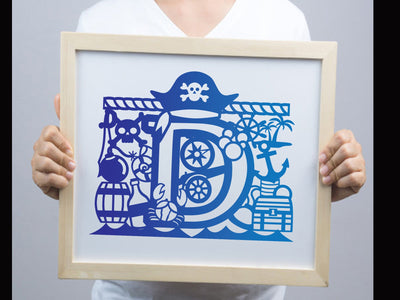 Cute Pirate Birthday Paper cut SVG Johan Ru designs 
