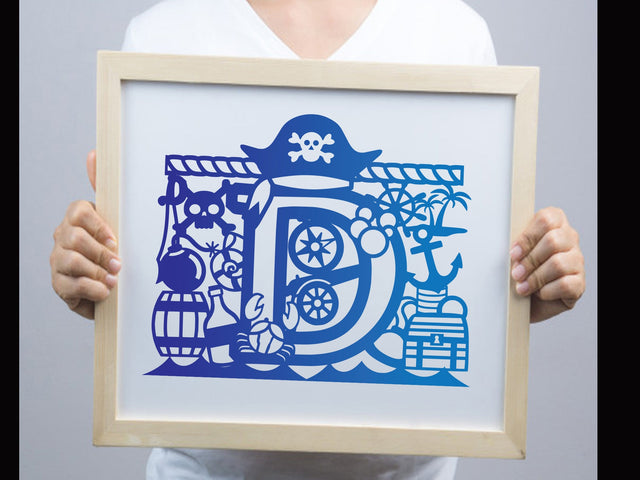Cute Pirate Birthday Paper cut SVG Johan Ru designs 