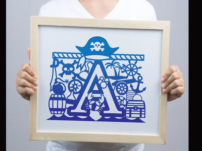 Cute Pirate Birthday Paper cut SVG Johan Ru designs 