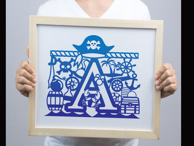 Cute Pirate Birthday Paper cut SVG Johan Ru designs 