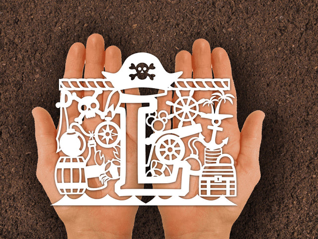 Cute Pirate Birthday Paper cut SVG Johan Ru designs 