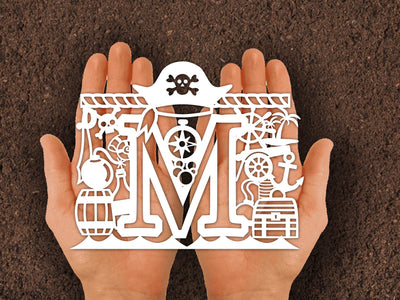 Cute Pirate Birthday Paper cut SVG Johan Ru designs 