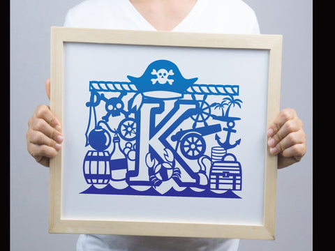 Cute Pirate Birthday Paper cut SVG Johan Ru designs 