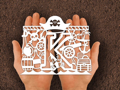 Cute Pirate Birthday Paper cut SVG Johan Ru designs 