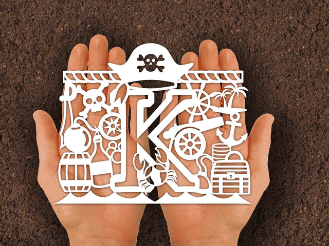 Cute Pirate Birthday Paper cut SVG Johan Ru designs 