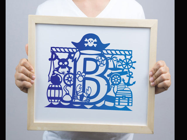 Cute Pirate Birthday Paper cut SVG Johan Ru designs 